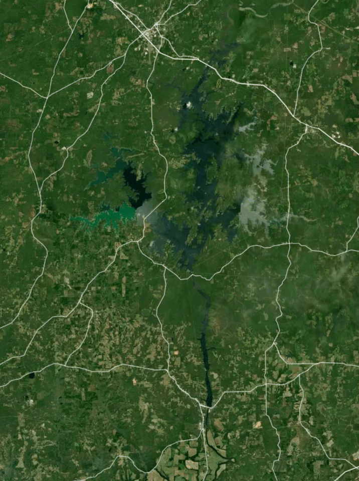 Map of Lake Martin with 1 gauge location.