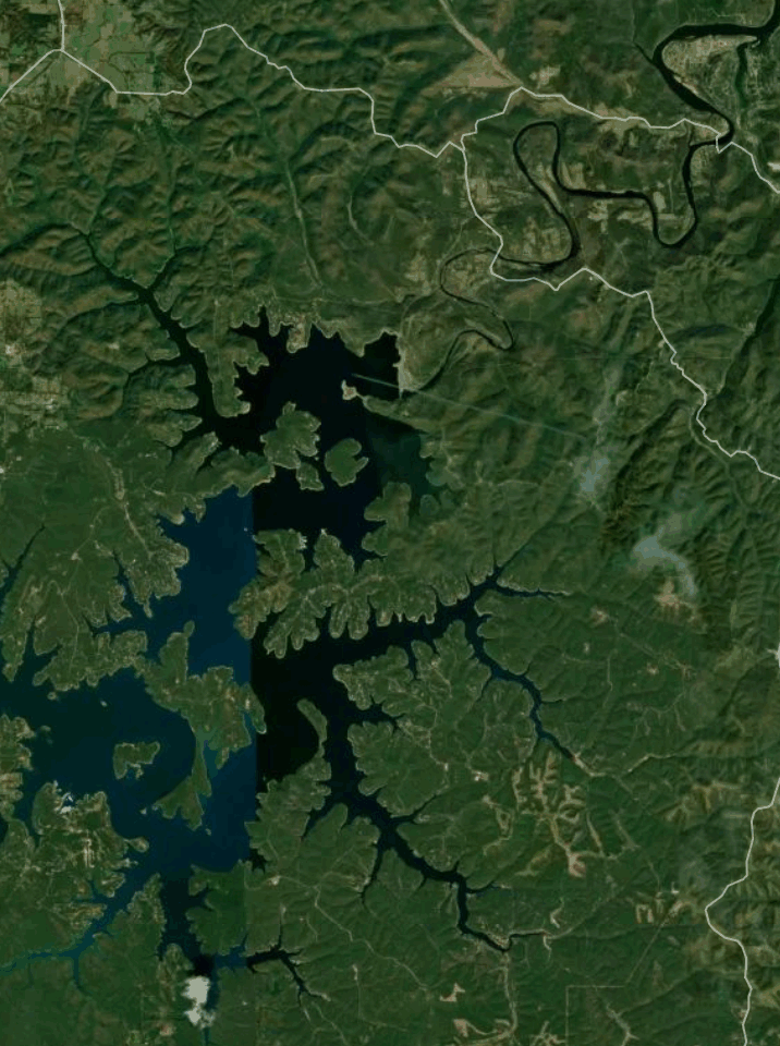 Map of Beaver Lake with 1 gauge location.