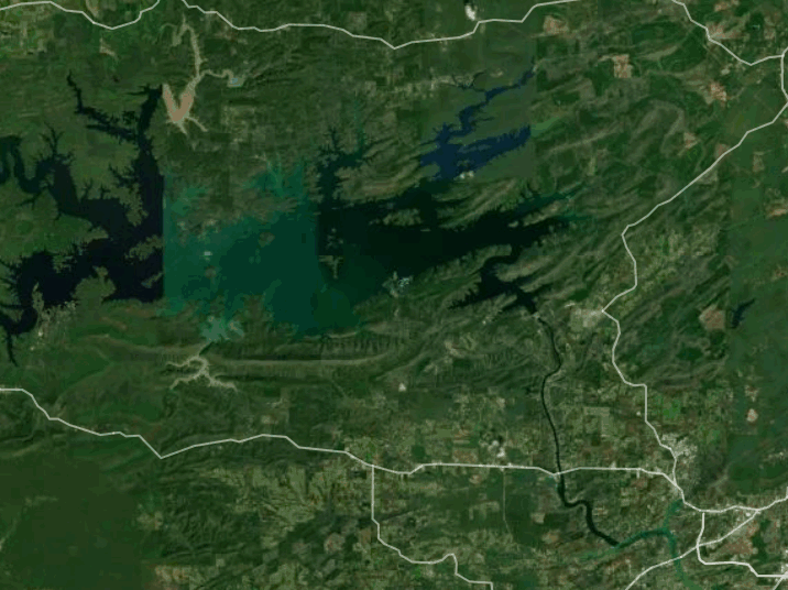 Map of Lake Ouachita with 1 gauge location.