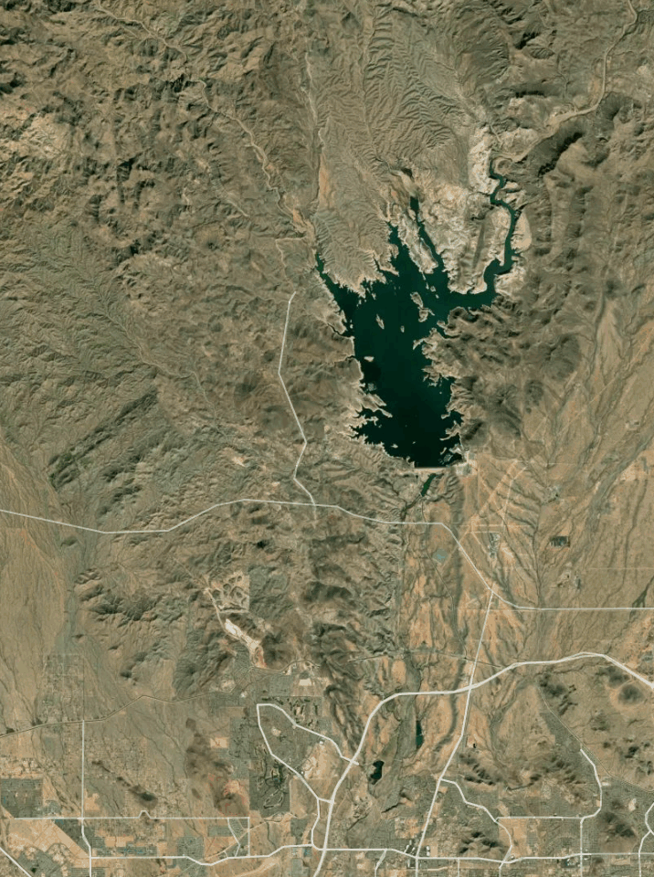 Map of Lake Pleasant with 1 gauge location.
