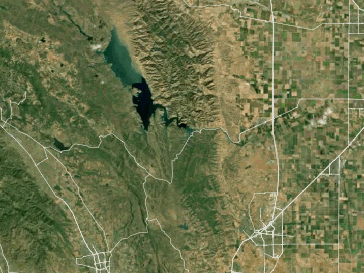 Map of Lake Berryessa with 1 gauge location.