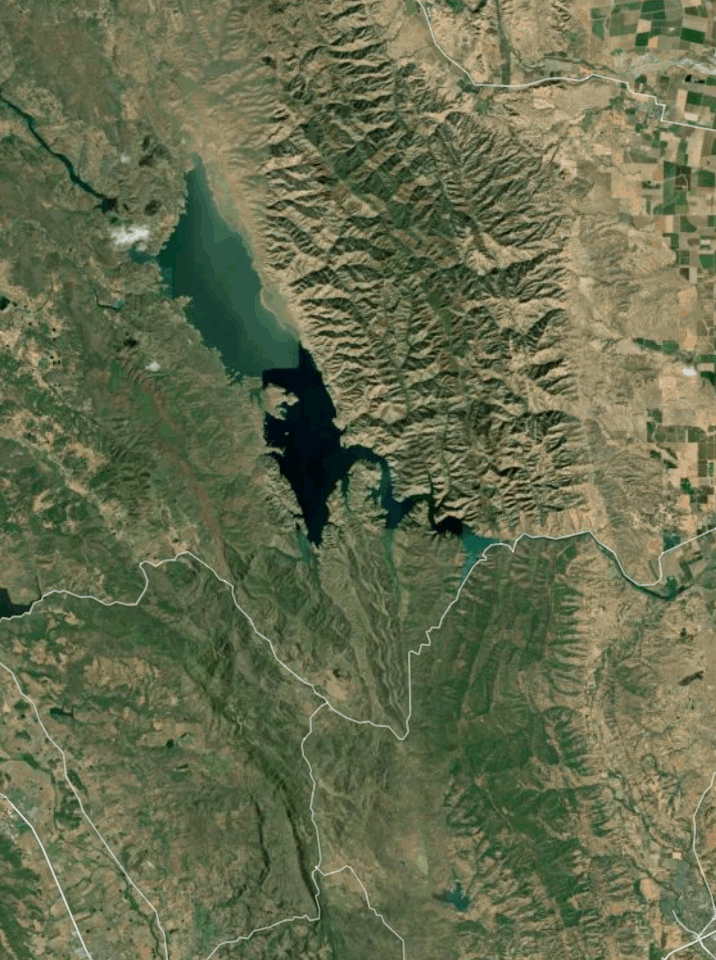 Map of Lake Berryessa with 1 gauge location.