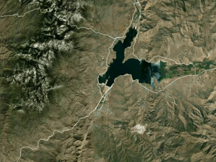 Map of Lake Isabella with 1 gauge location.