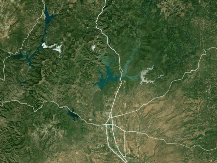 Map of Shasta Lake with 1 gauge location.