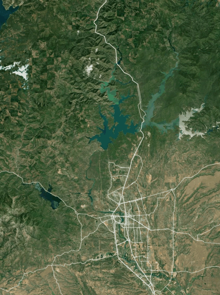 Map of Shasta Lake with 1 gauge location.