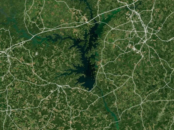 Map of Lake Hartwell with 1 gauge location.