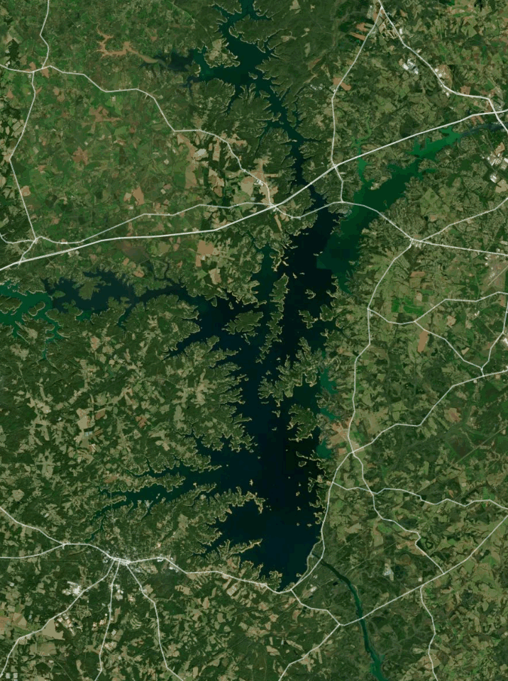 Map of Lake Hartwell with 1 gauge location.