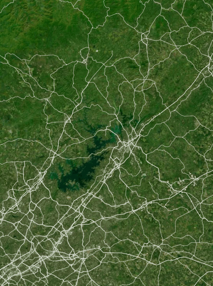 Map of Lake Lanier with 1 gauge location.