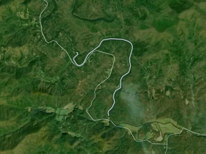 Map of Toccoa River Delayed Harvest with 1 gauge location.