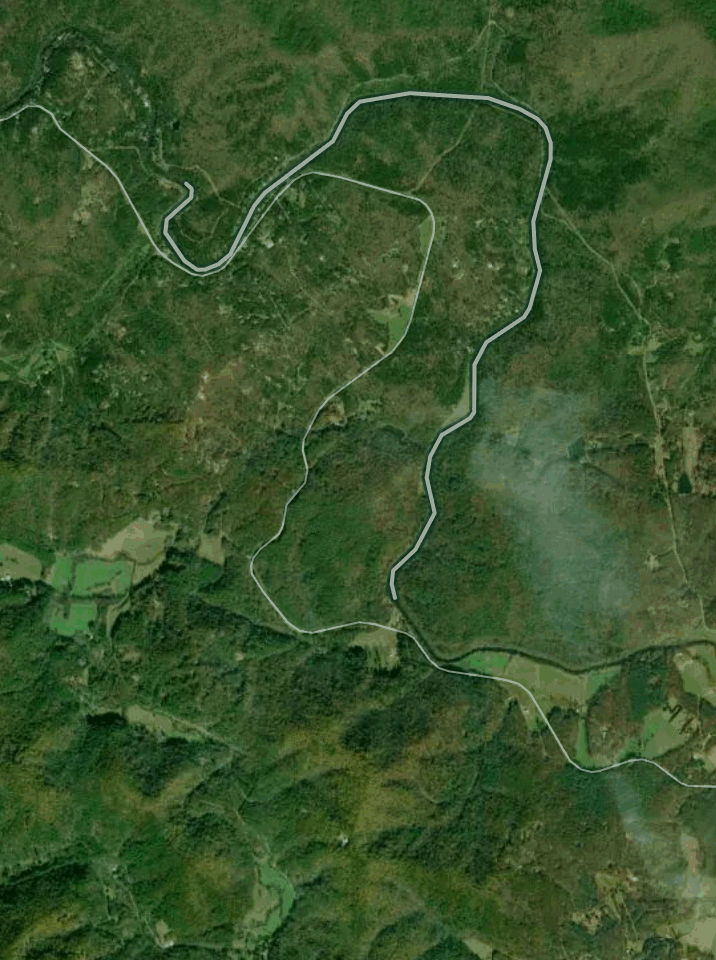 Map of Toccoa River Delayed Harvest with 1 gauge location.