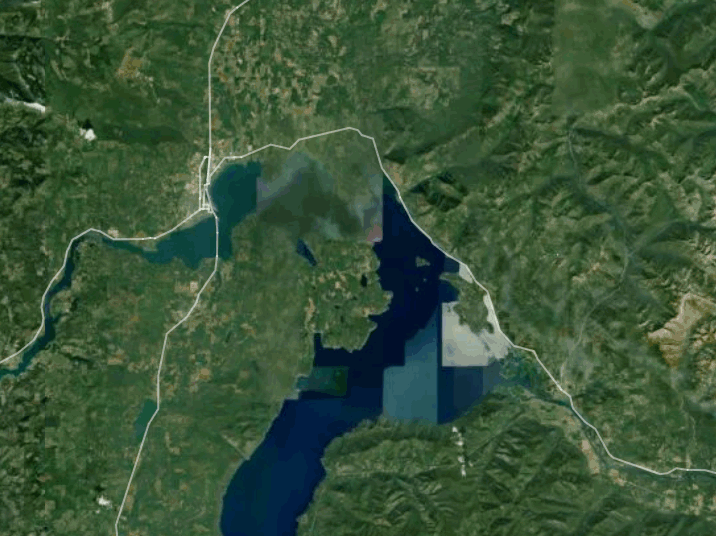 Map of Lake Pend Oreille with 1 gauge location.