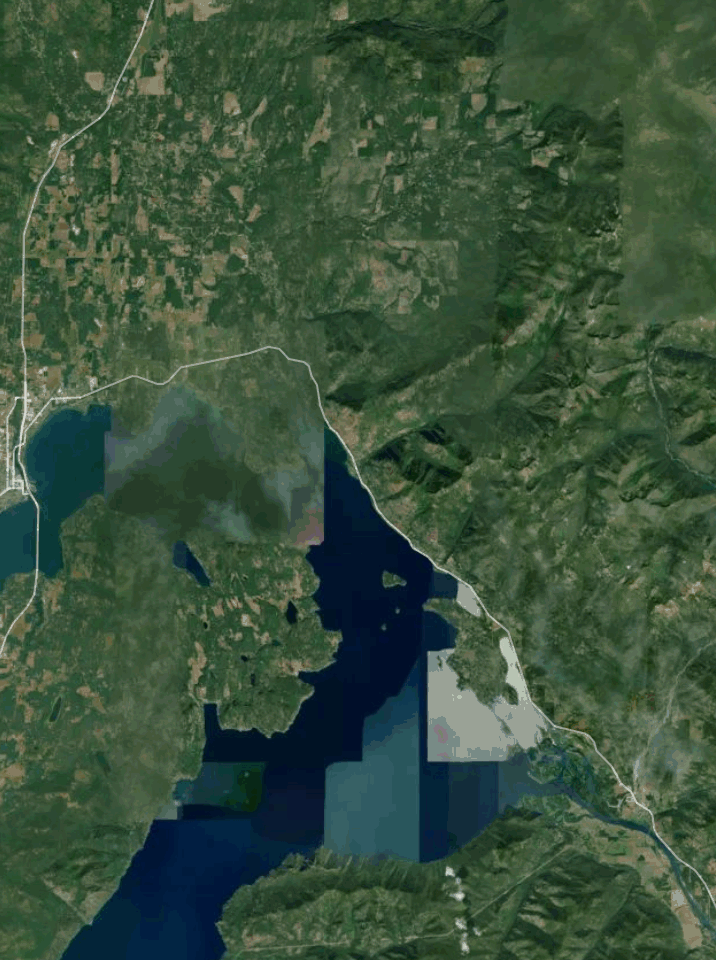 Map of Lake Pend Oreille with 1 gauge location.