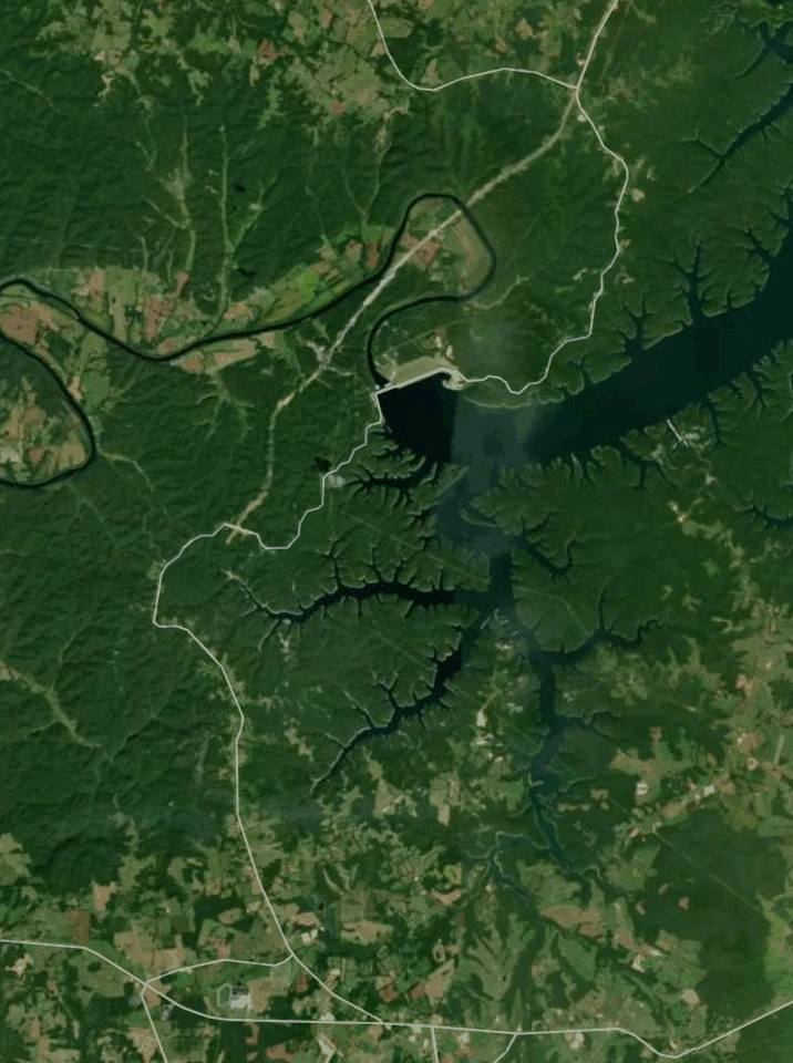 Map of Lake Cumberland with 1 gauge location.
