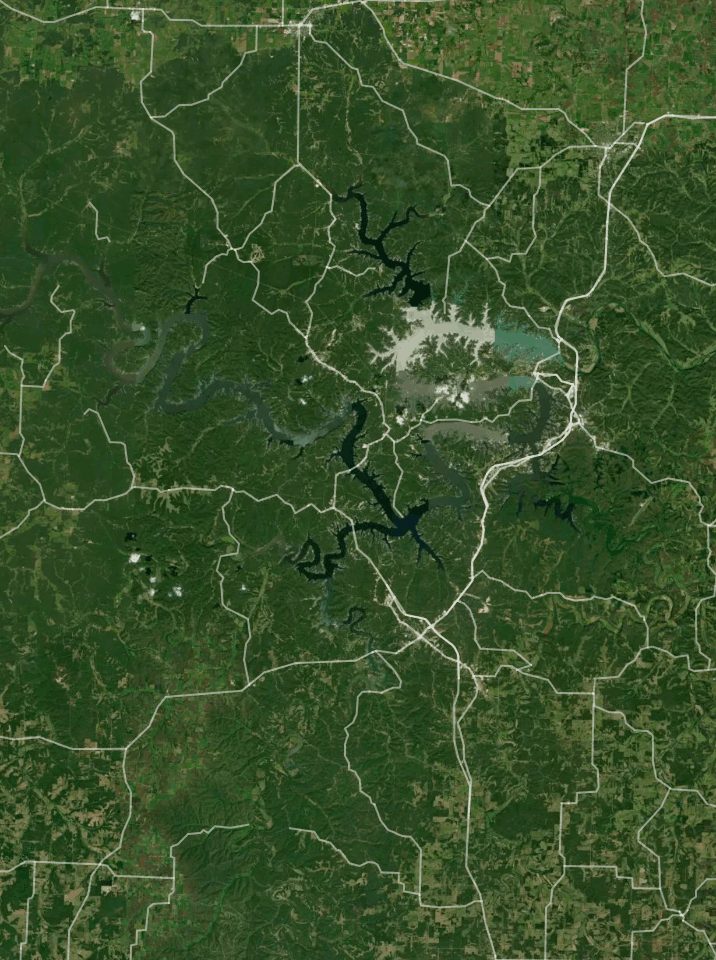 Map of Lake of the Ozarks with 1 gauge location.