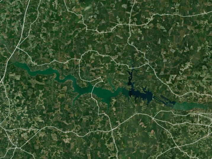 Map of Lake Gaston with 1 gauge location.