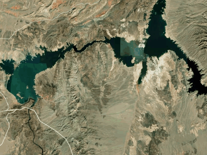 Map of Lake Mead with 1 gauge location.