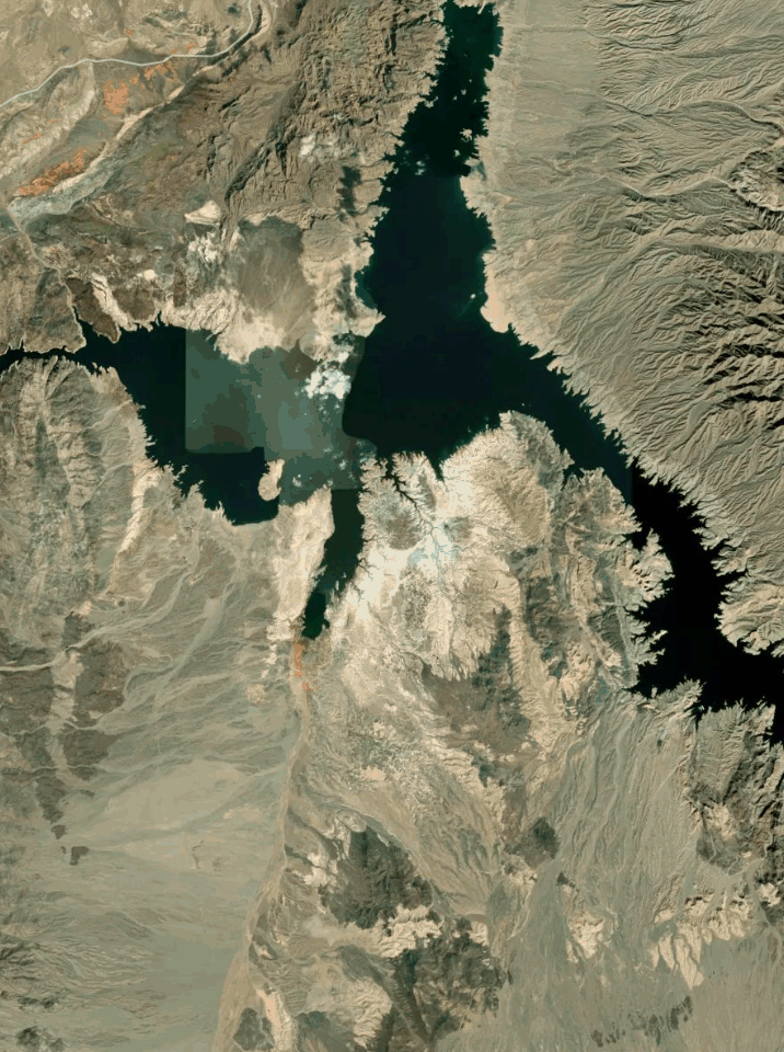 Map of Lake Mead with 1 gauge location.