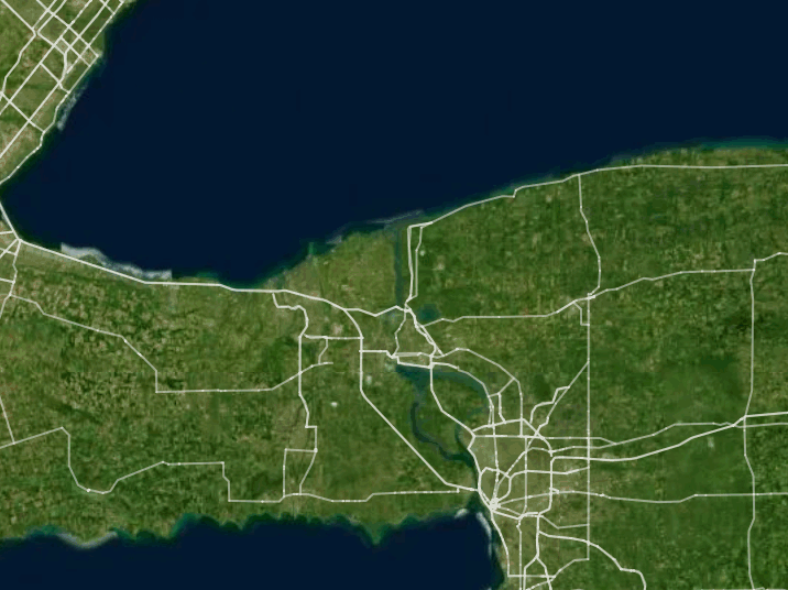 Map of Niagara River with 1 gauge location.