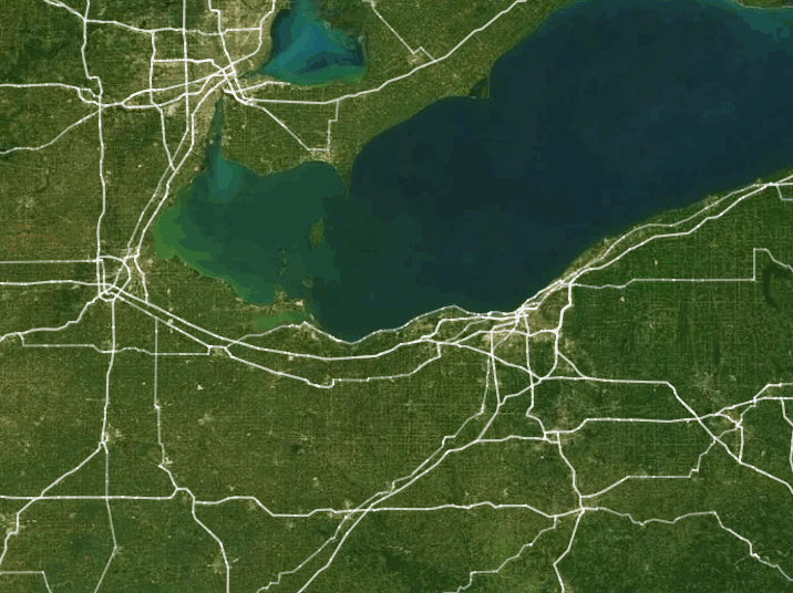 Map of Lake Erie with 1 gauge location.