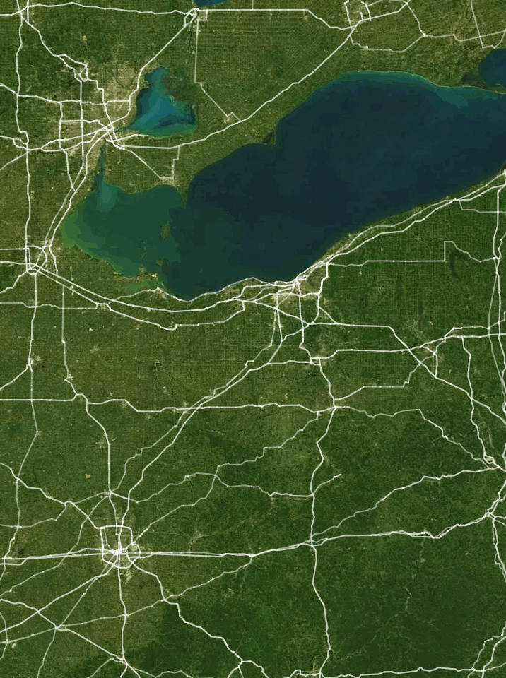 Map of Lake Erie with 1 gauge location.