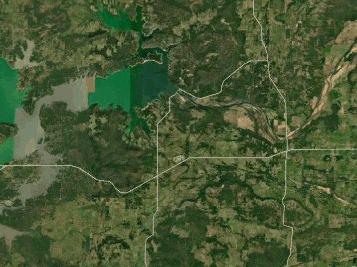 Map of Eufaula Lake with 1 gauge location.
