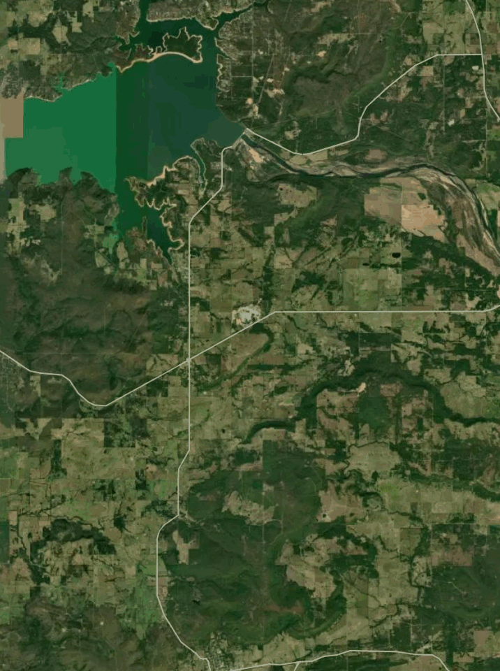 Map of Eufaula Lake with 1 gauge location.