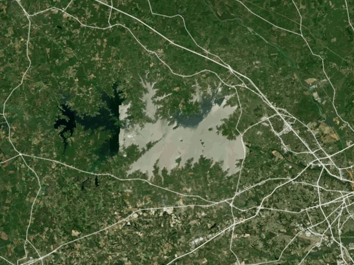 Map of Lake Murray with 1 gauge location.
