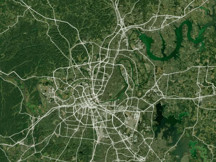 Map of Cumberland River with 1 gauge location.