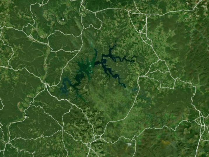 Map of Dale Hollow Lake with 1 gauge location.