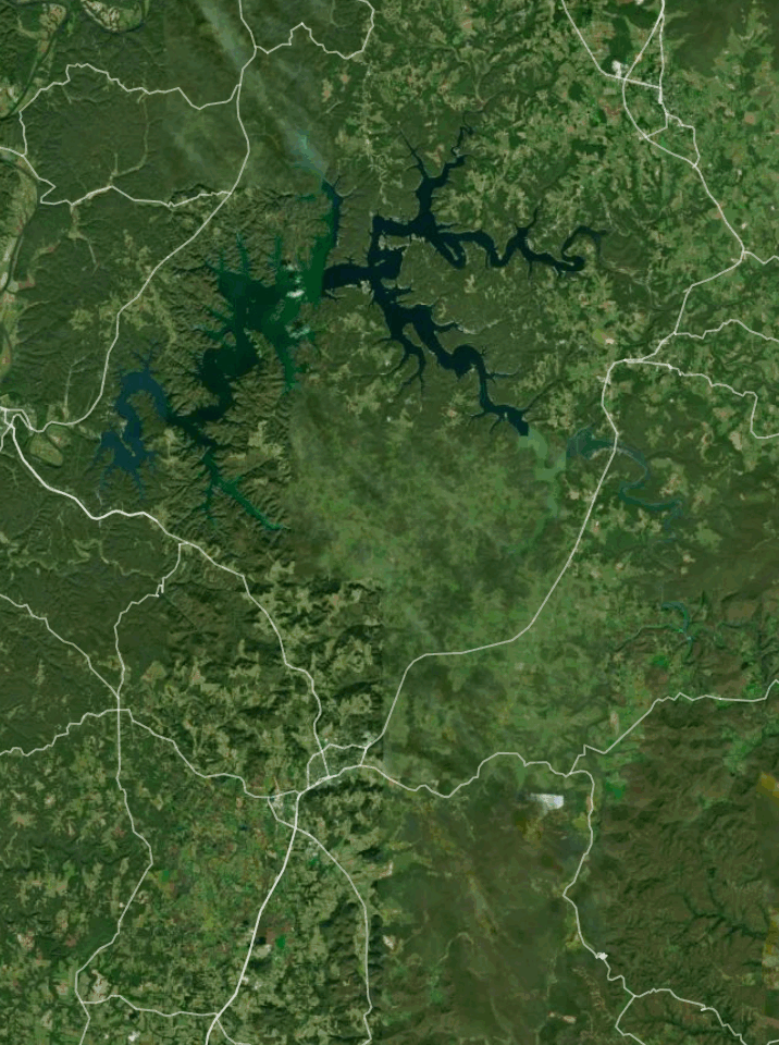 Map of Dale Hollow Lake with 1 gauge location.