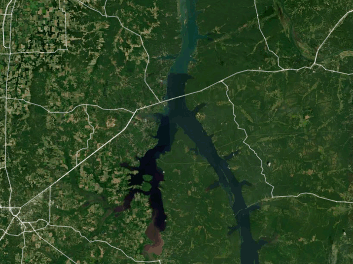 Map of Kentucky Lake with 1 gauge location.