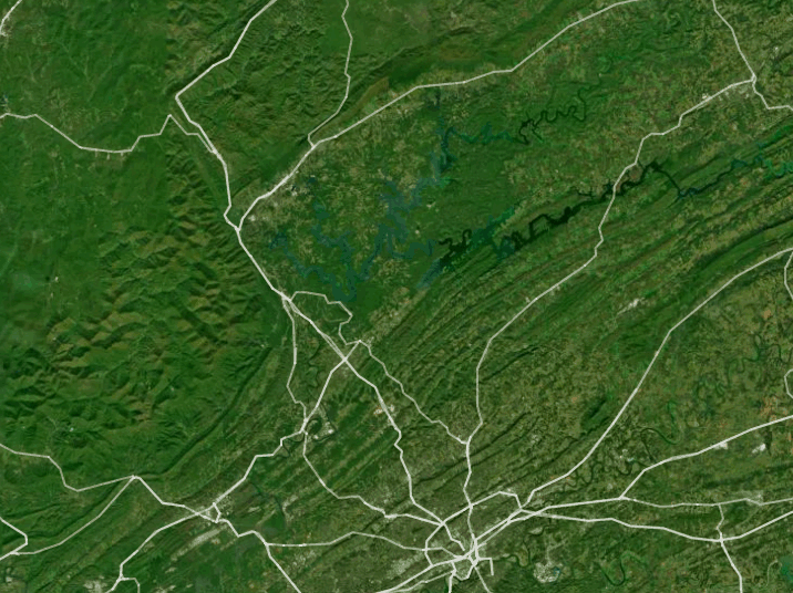 Map of Norris Lake with 1 gauge location.
