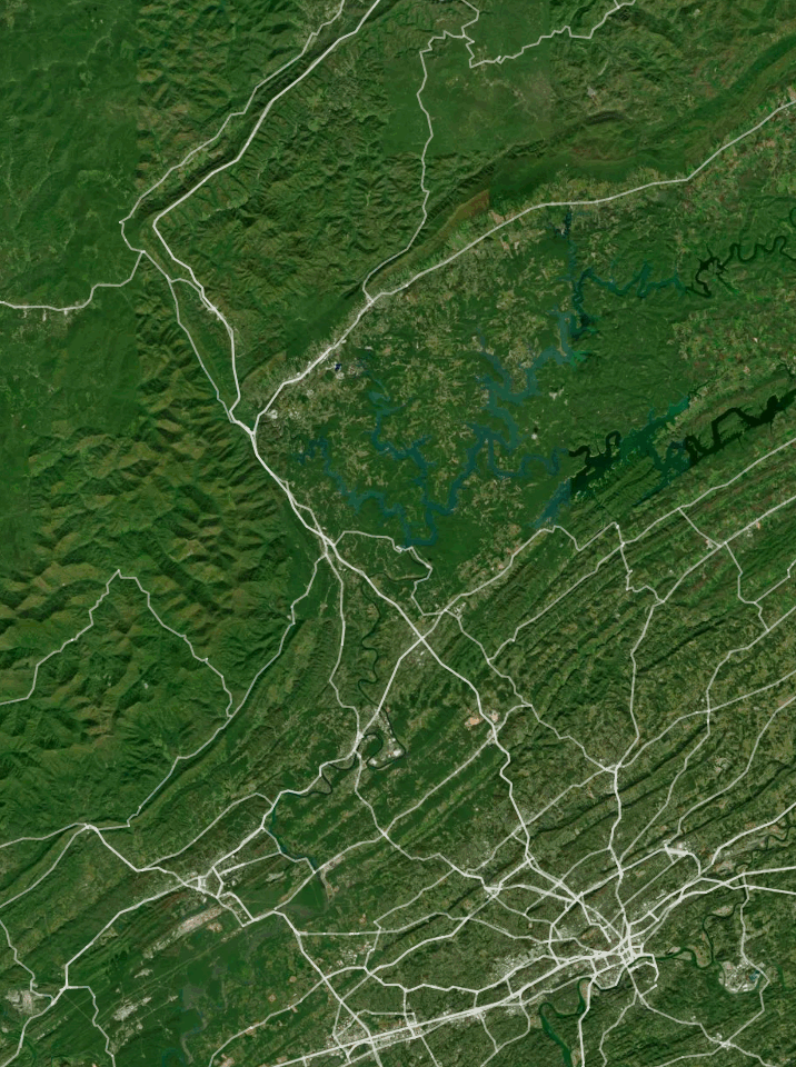 Map of Norris Lake with 1 gauge location.