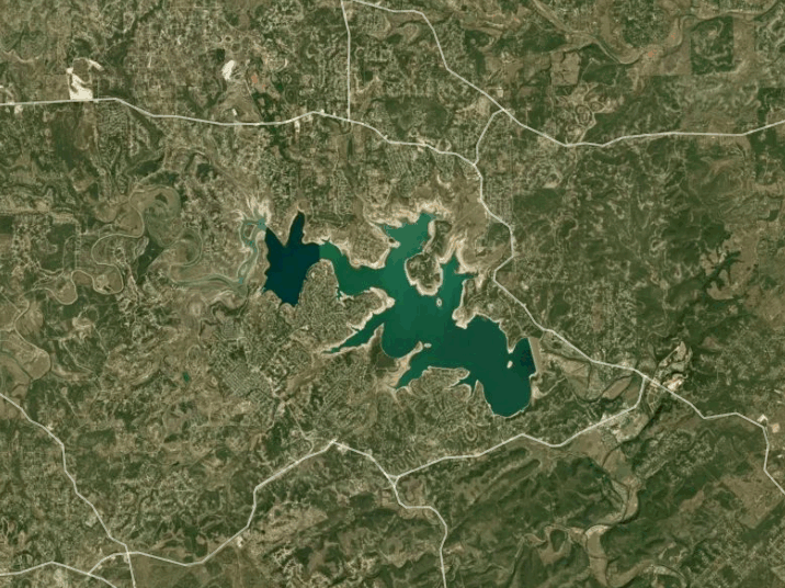 Map of Canyon Lake with 1 gauge location.