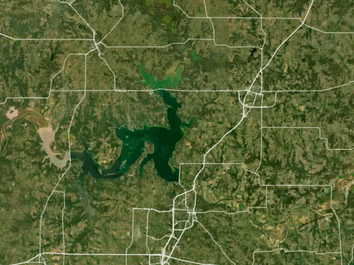Map of Lake Texoma with 1 gauge location.
