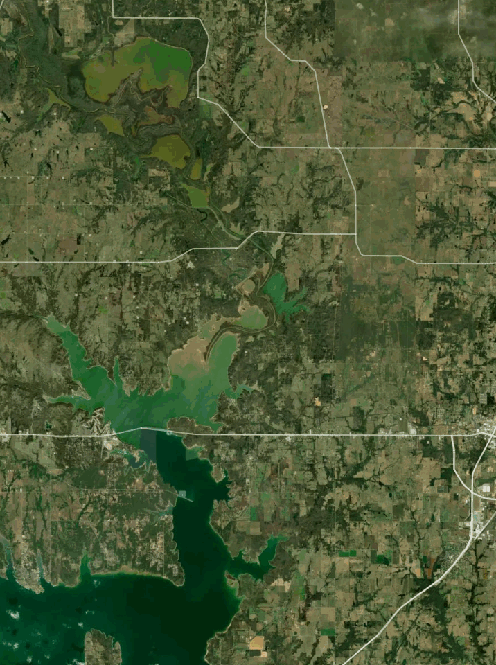 Map of Lake Texoma with 1 gauge location.