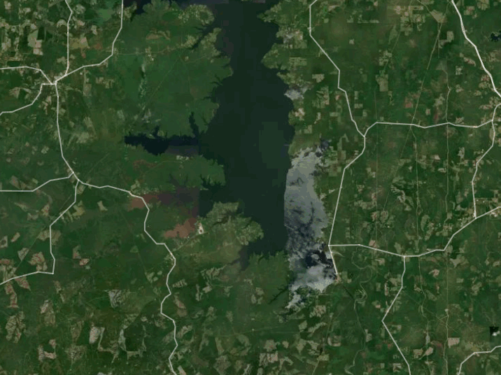 Map of Toledo Bend with 1 gauge location.