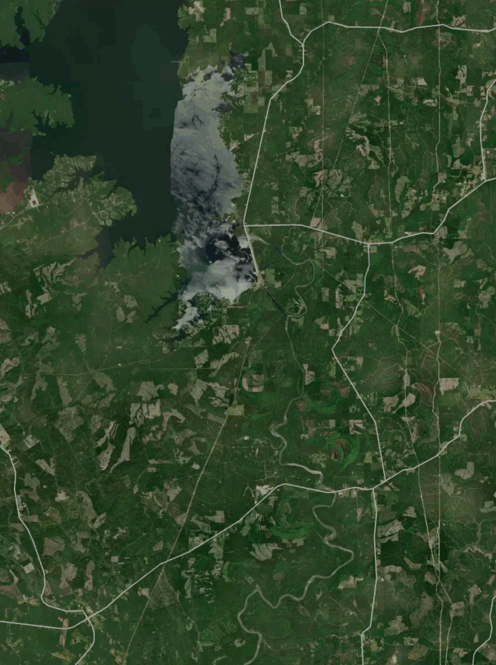 Map of Toledo Bend with 1 gauge location.