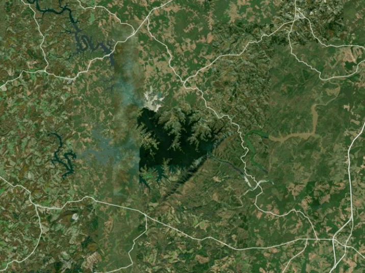 Map of Smith Mountain Lake with 1 gauge location.