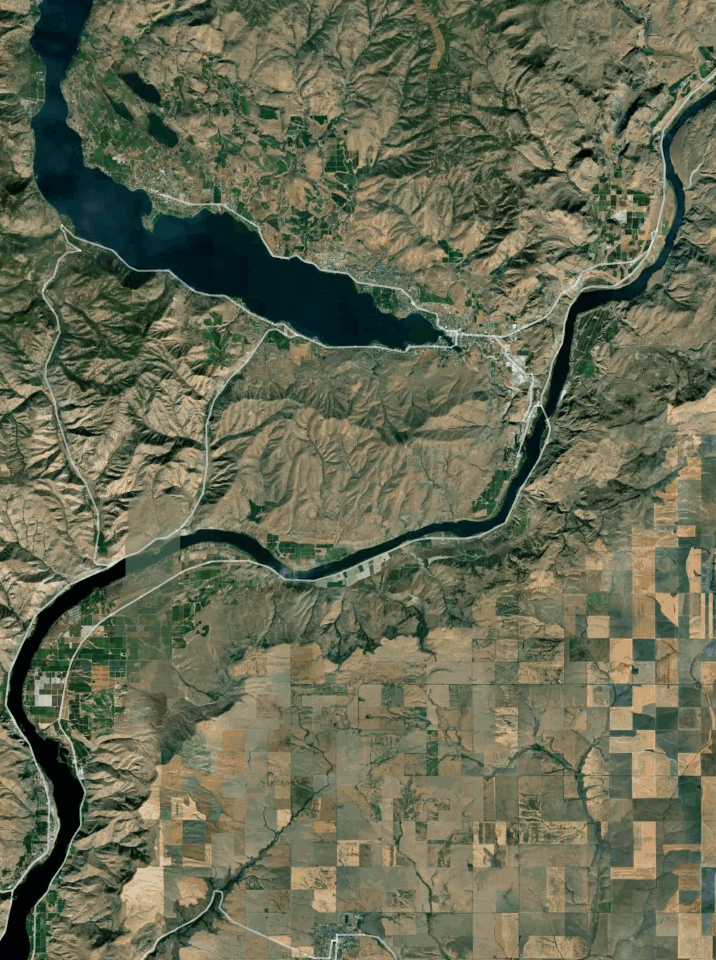 Map of Lake Chelan with 1 gauge location.